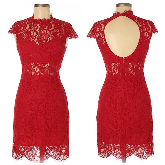 Saylor Red Lace Jane Dress - Picture 4 of 4